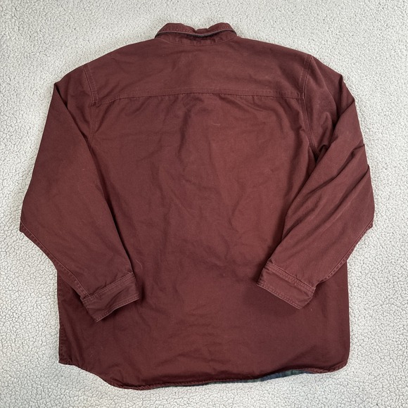 LL Bean Hurricane Shirt Men XL Burgundy Flannel Lined Shacket Outdoor 298205 - Picture 16 of 16